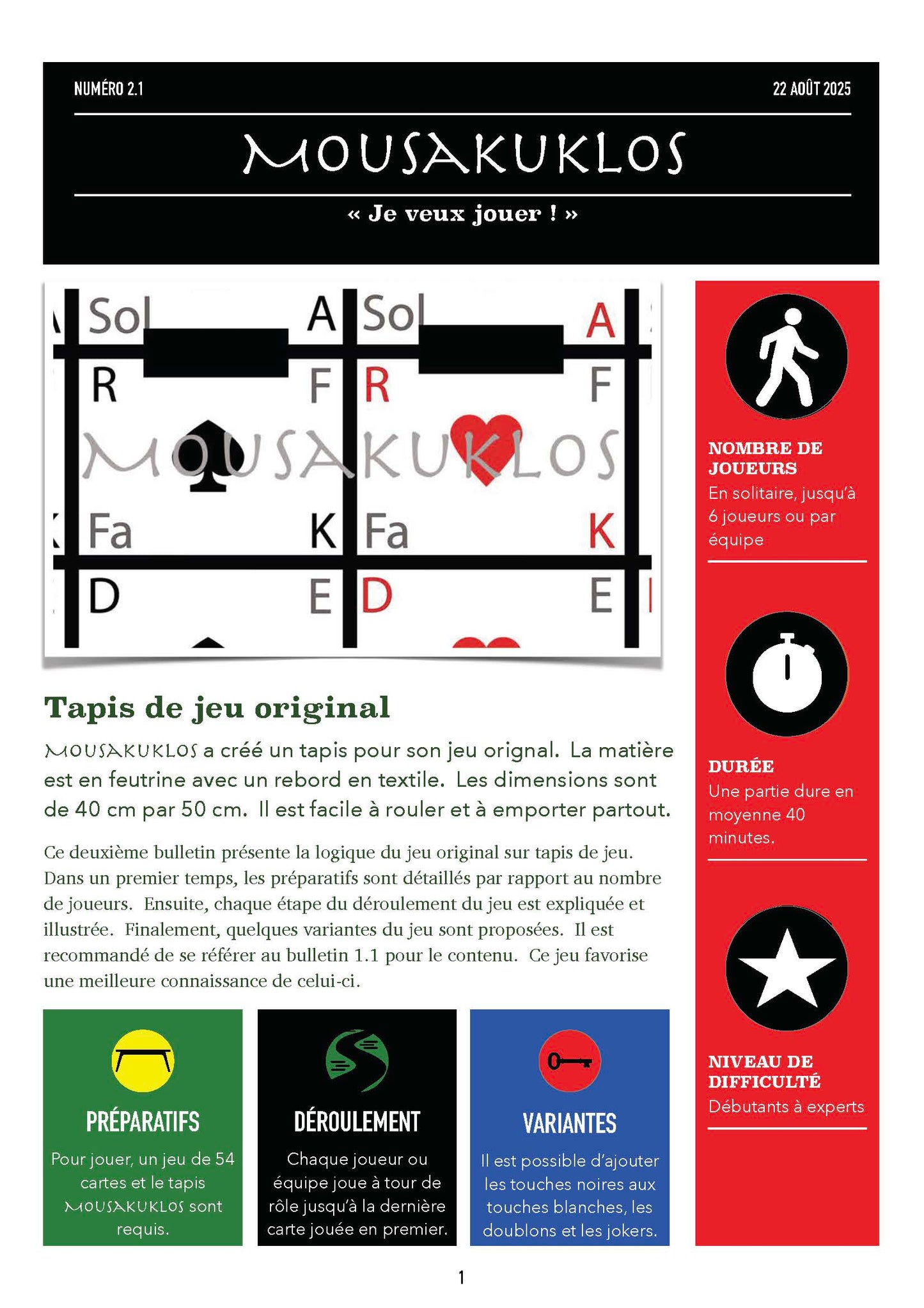 KIT MOUSAKUKLOS (JEU-54 + BOÎTIER + TAPIS)